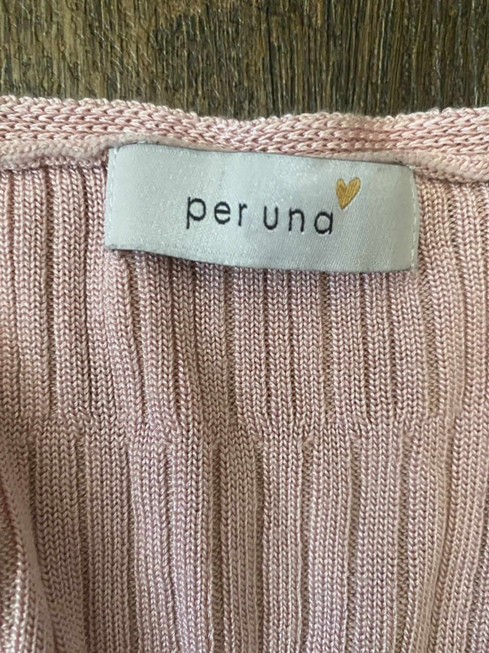 per una Dusty Pink Ribbed V-Neck Knit - Picture 5 of 10
